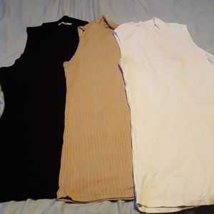 3 short sleeve turtle neck tops